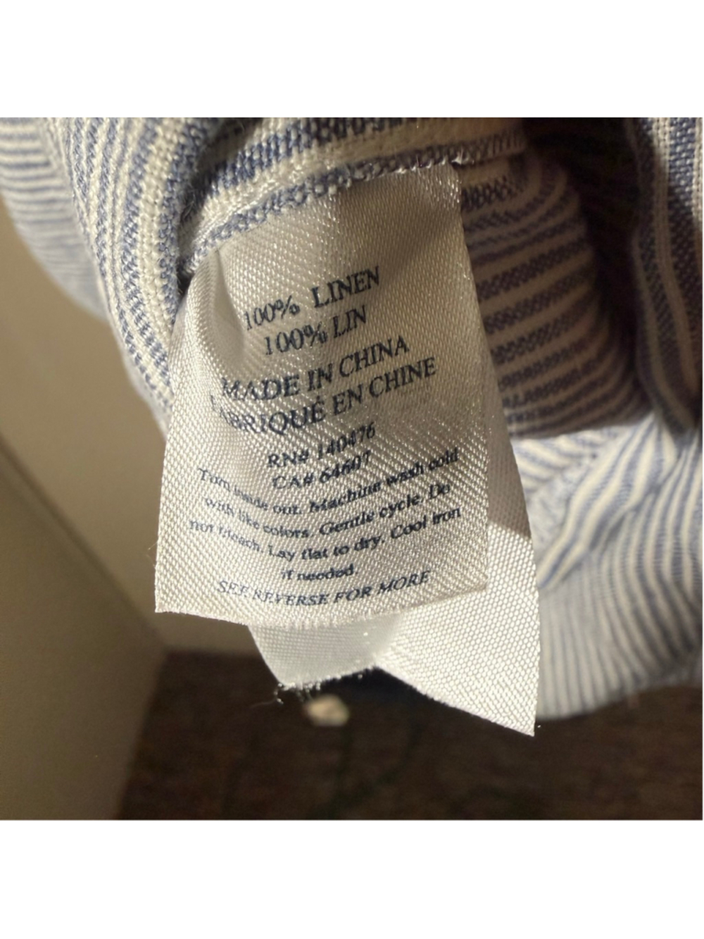 Faherty Isha Washed Linen Dress XS Blue Mini Beach Coastal Summer Natural - Picture 8 of 8